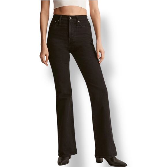 Madewell The Perfect Vintage Flare Jean in Sherborn Wash Jeans Women's 32 Black - Picture 1 of 12